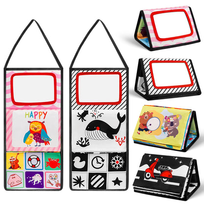 Black and White Newborn Mirror Toys BabyTummy Time for Babies MontessoriDevelopment Crawl High Contrast ActivitySensory Toy