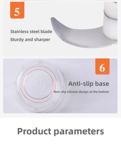 Portable Electric Garlic Chopper 100ml 250ml USB Vegetable Grinder Kitchen Garlic Masher Food Processor Tool