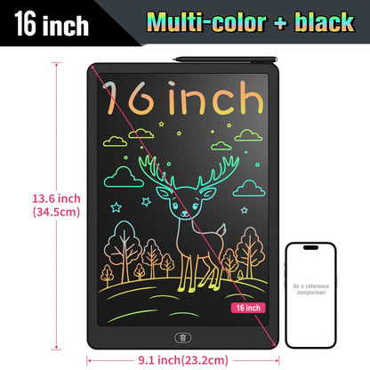 16 Inch LCD Writing Tablet, Large Electronic Drawing Board with Vibrant Colors, Erasable Screen, Perfect Educational Toys
