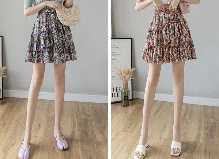 Skirts for Women Pleat Chiffon Womens Skirt Dots Clothing Mini Pleated Ruffle Short White Modest Aesthetic Harajuku A Line Cheap