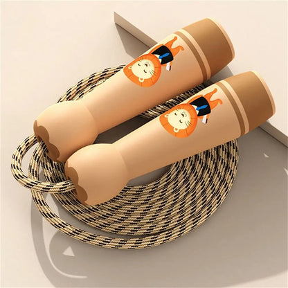 Lovely Adjustable Child Jumping Rope Fillet Design Colourful Skipping Ropes Cartoon Cotton Rope Kids Jump Rope Workout
