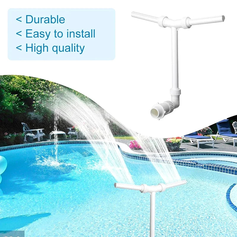 Waterfall Swimming Pool Fountain Adjustable Dual Spray Water Fountain Pool Decoration Swimming Pool Accessories
