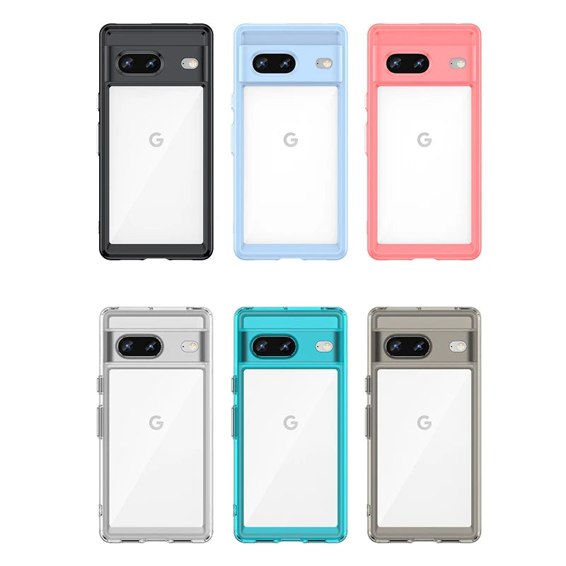 For Cover Google Pixel 7 Case Google Pixel 7 Capas Shockproof Bumper Multicolour Clear Transparent For Fundas Google Pixel 7 Pro