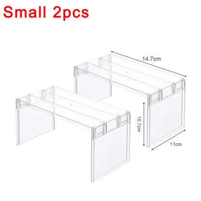 Refrigerator Organizers Storage Rack Fridge Layered Separator Shelves Transparent Desktop Stand Save Space Kitchen Accessories