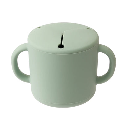 1PCS Baby Silicone Double Handle Snack Cup BPA Free Portable Feeding Food Baby Snack Container Baby Snack Box Cup Baby Stuff