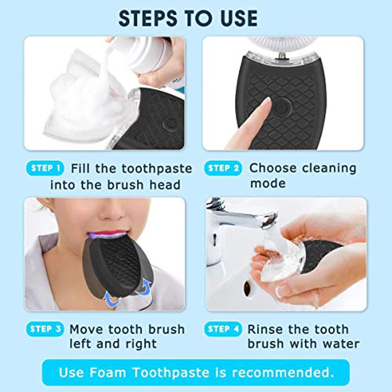 Professional Electric Teeth Tray Waterproof Wireless Rechargeable Tooth Whitening Machine LED Light White Light Teeth Brush