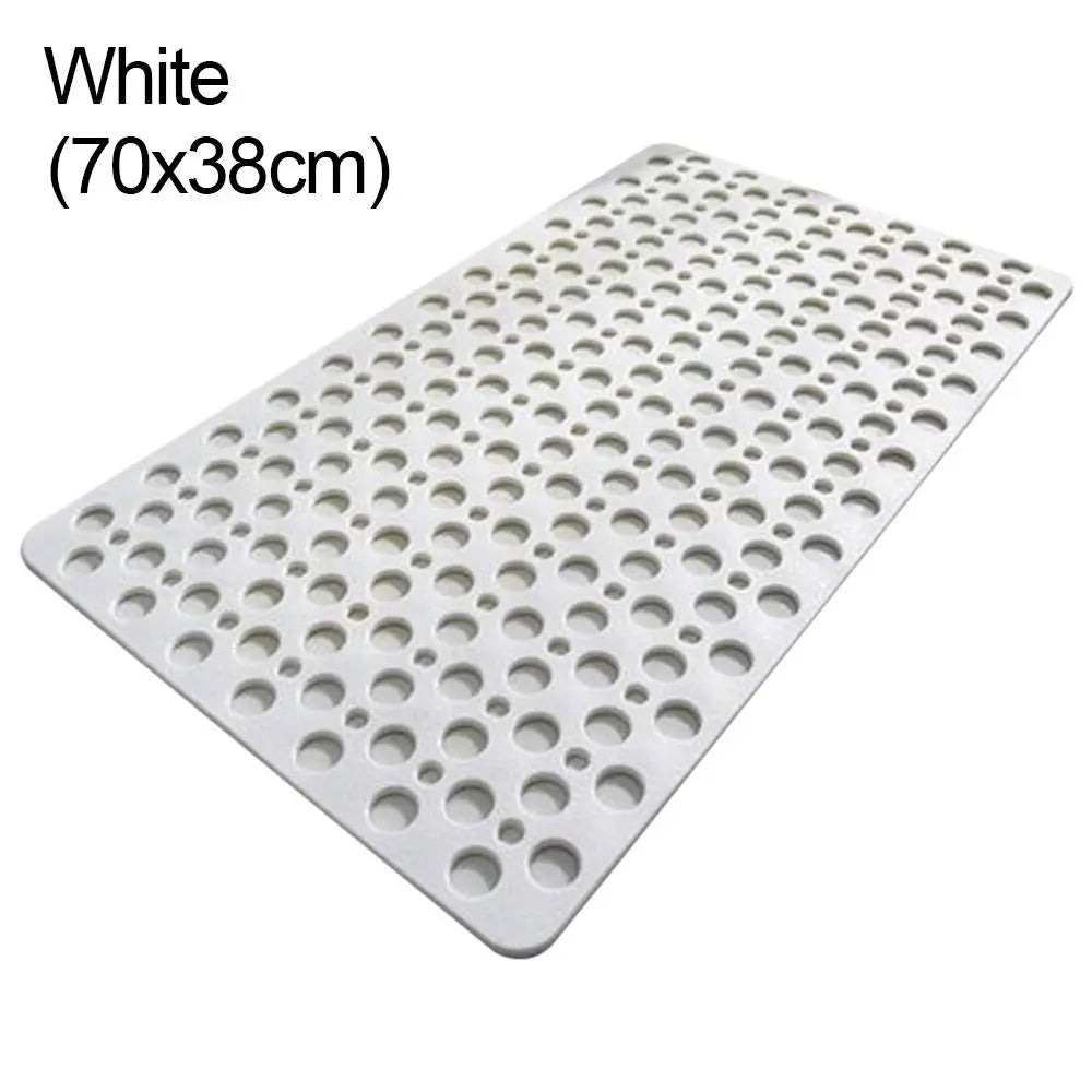 Slip Anti Mould Rubber Anti Slip Bath Mat with Drain Holes Machine Washable Antibacterial Resistant Shower Mat for Shower or Tub