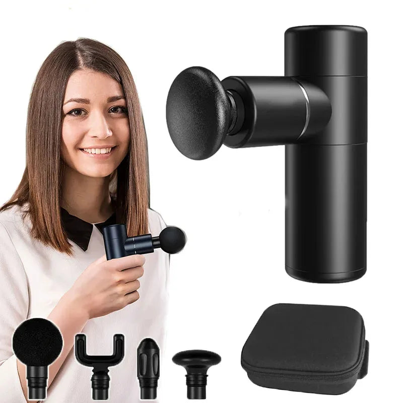 Portable Massage Gun Mini Pocket Massager Deep Muscle Vibration Relief Pain Relax Fitness Therapy for Body Massage Relaxation