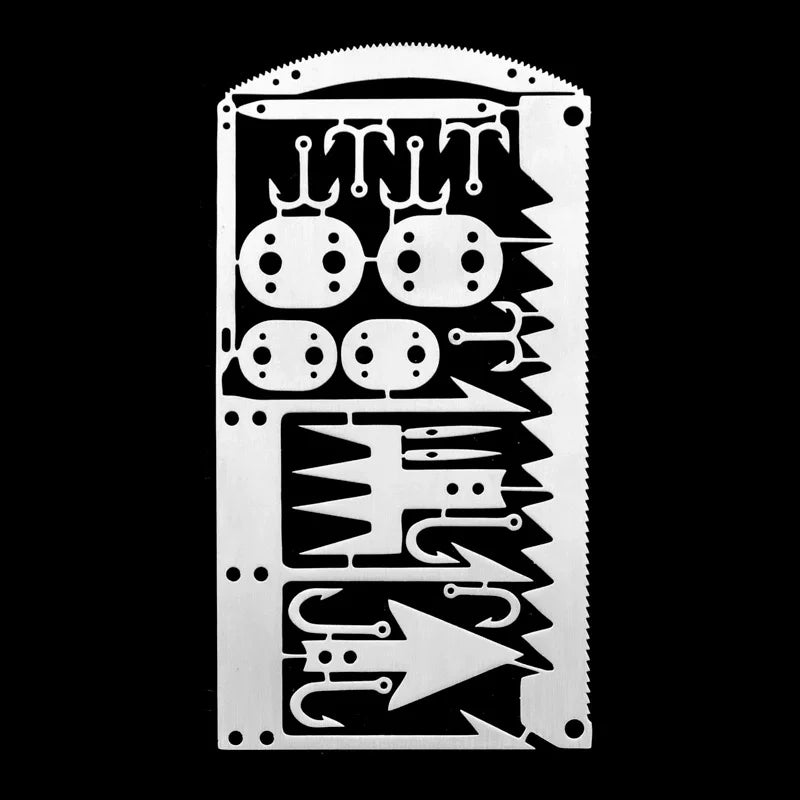 Outdoor Camping Outdoor Multifu Equipment Survival Tools Stainless Steel Card Fishing Portable Practical Hand Tools Supplies