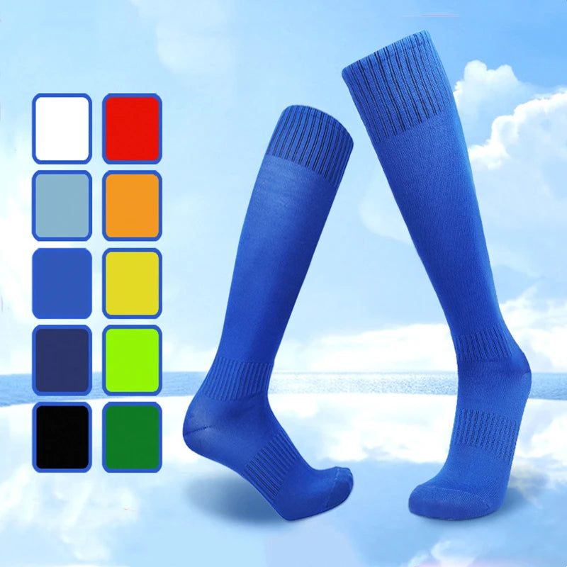 Football Sports Socks Long Knee Cotton Solid Color Kids Legging Stockings Soccer Baseball Ankle Adults Children Socks
