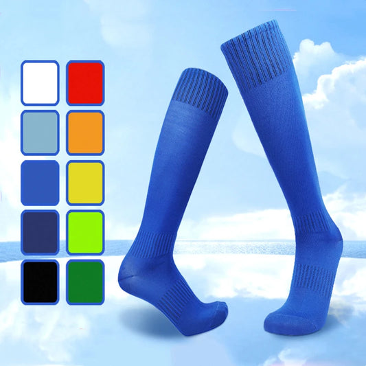 Football Sports Socks Long Knee Cotton Solid Color Kids Legging Stockings Soccer Baseball Ankle Adults Children Socks