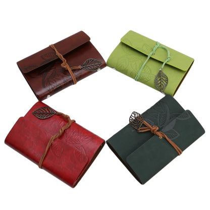 1PC Retro Leaf Notebook School Office Stationery Diary Notepad Literature PU Leather Note Book Traveler Journal Planners Gifts