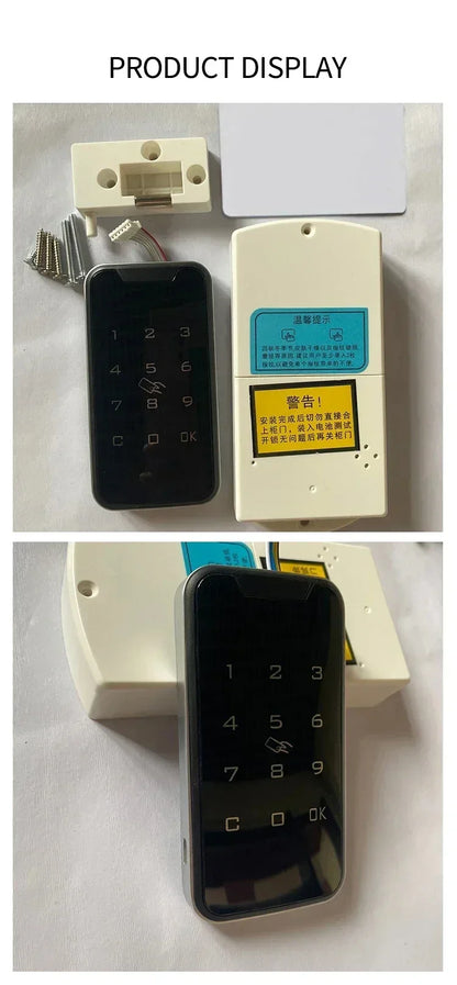 Home  Screen Cabinet Lock Digital Electronic Password Aluminum Sliding Door Security Bar Anti-theft Card Keypad Keyless Bolt