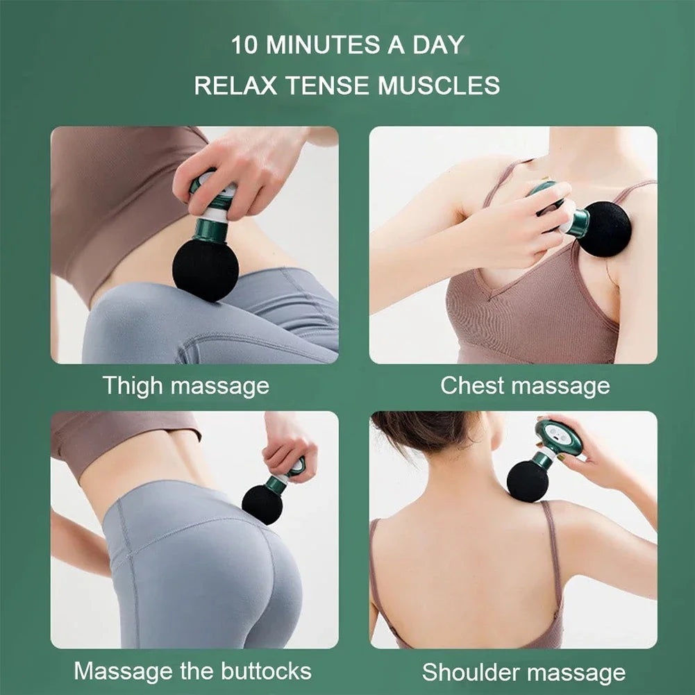 Portable Mini Pocket Wireless Massage Gun Electric Sport Handheld Fascial Gun Body Deep Tissue Muscle Vibration Fitness Massager