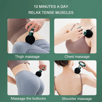 Portable Mini Pocket Wireless Massage Gun Electric Sport Handheld Fascial Gun Body Deep Tissue Muscle Vibration Fitness Massager