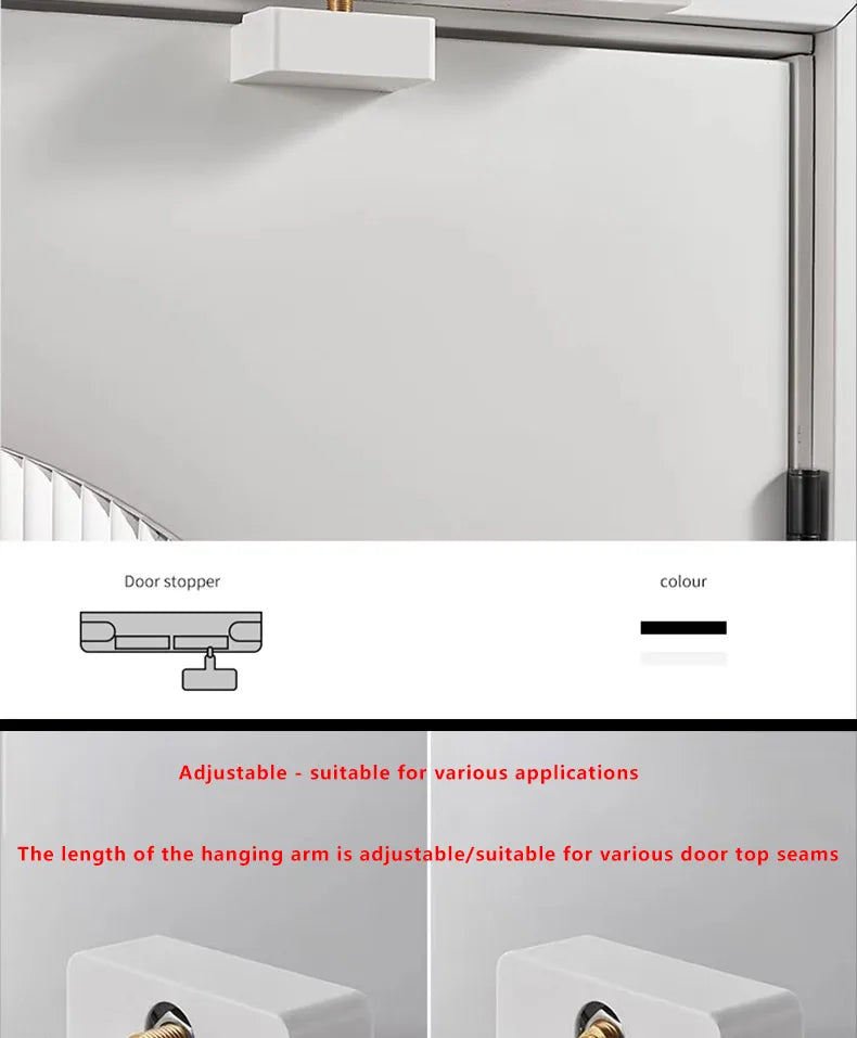 Door Damping Buffer Wooden Door Flat Outward Opening Invisible Door Home Closing Silent Hydraulic Door Closer Anti-pinch