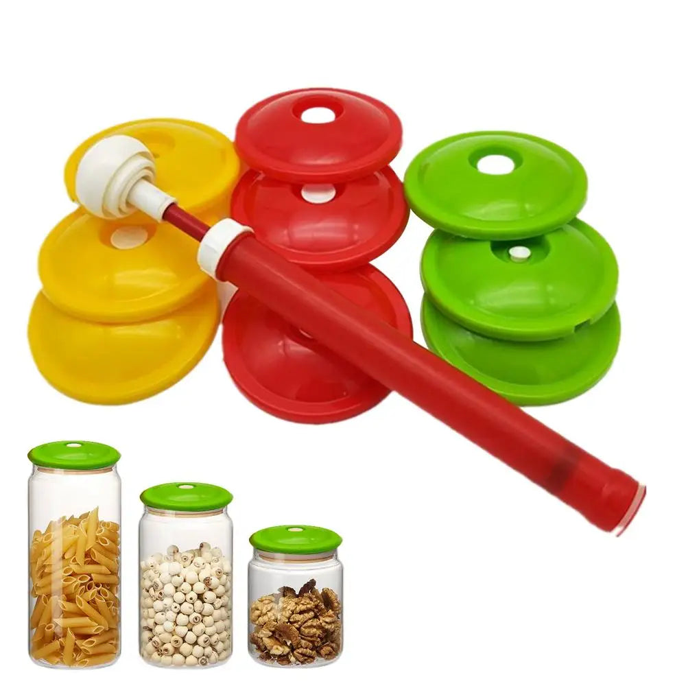 10pcs Vacuum Sealer Jar Lids Vacuum Sealer Attachment Kit Portable Hand Pump Canning Jar Vacuum Sealer Vacuum Saver