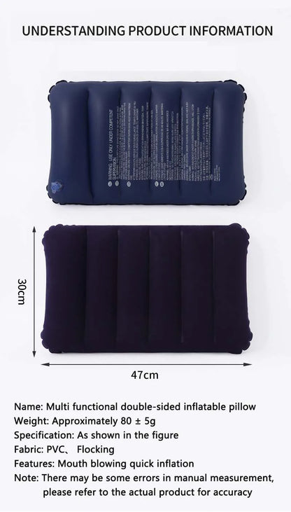Camping Pillow Travel Inflatable Pillow Air Cushion Pillows Outdoor Climbing Hiking Sleep Cushion Square Lnflatable Pillows