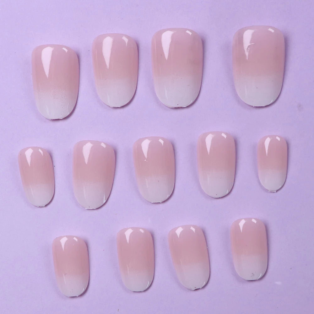 ARTAUG 24PCS Medium Almond Fleshcolor Press On Nails Fake Nails Pink Summer Nails Press On Nails Detachable Reusable Girl Gift