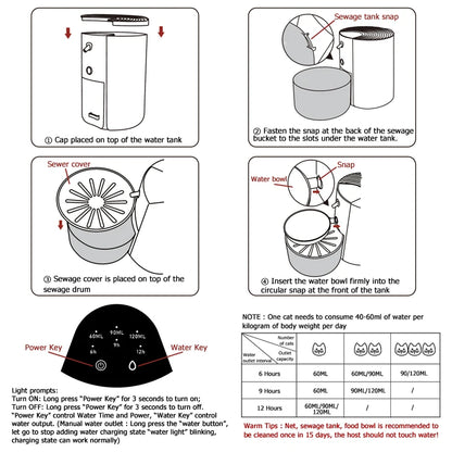 Smart Pet Water Dispenser, Wireless Cat Water Fountain, Dumping Dog Water Dispenser, Rechargeable Automatic Water Feeder