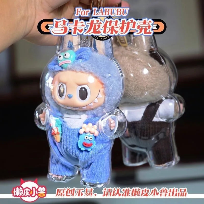 LABUBU V1 V2 transparent protective shell macaron standing protective cover dust cover doll labubu protector case
