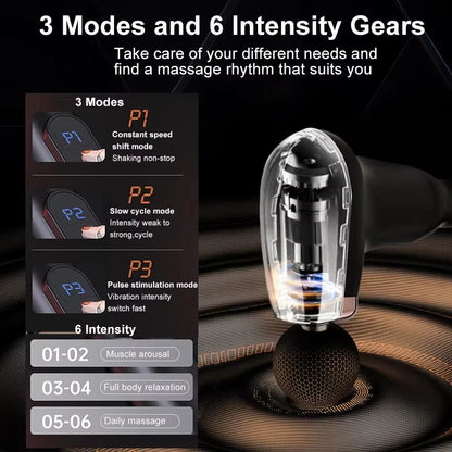 Portable Deep Tissue Massage Gun with U-Shaped Handle for Neck Back Shoulder Leg Pain Relief Home Gym Travel Use