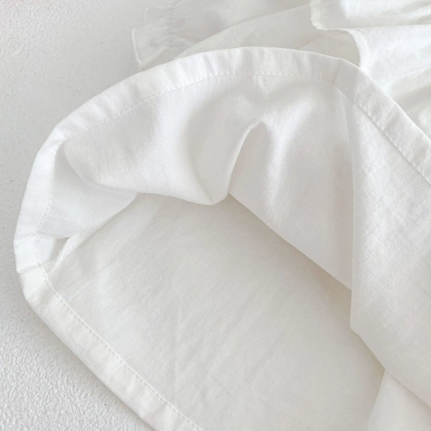 Baby T-Shirt, New Summer Trend For Boys And Girls, Versatile Ruffle Collar Short Sleeved Shirt, Top White Versatile Style