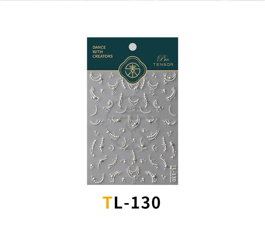 5Dquality pearl thread curtain nail art stickers French line decorative nail art stickers art slider decals nail art accessories