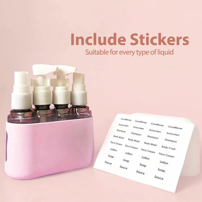 Travel Size Toiletries,4pcs Travel Container,Travel Bottle Leak Proof with Label,TSA Approved Reusable Containers For Toiletries