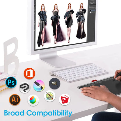 Drawing board, digital tablet computer, HavaPen ap906 9 x 5 inch artistic drawing digital tablet computer with battery-free pen