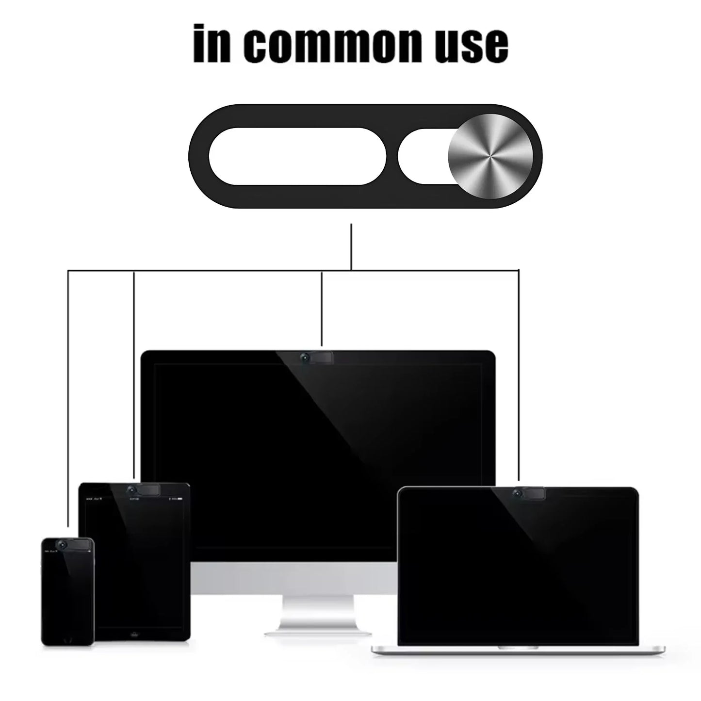 1/2Pcs Black/Silver Webcam Cover Anti-hacker Privacy Protection Slide Shield Anti-peep for Smartphone Laptop Desktop Camera