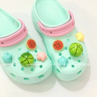 Pink Chain Rhinestone Charms for Crocs Shoe Charm Clogs Decoration Buckle for Crocs Charms Set Accessories Kids Girl Gift