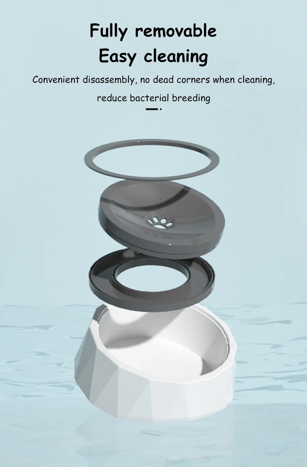 Floating Non-Wetting Mouth Cat Bowl without Spill, Drinking Water Dispenser, Anti-Over Dog Bowl, 1L, 1.5L