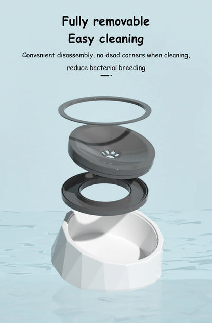 Floating Non-Wetting Mouth Cat Bowl without Spill, Drinking Water Dispenser, Anti-Over Dog Bowl, 1L, 1.5L