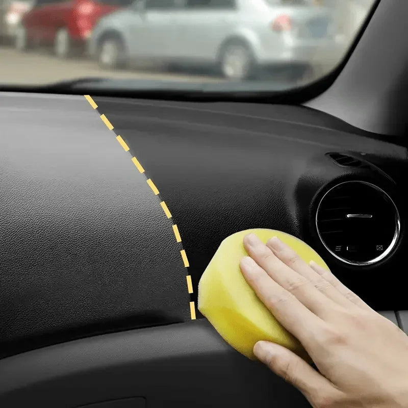 Multi-purpose automotive interior renovation wax plastic parts repair agent, tire protection agent, whitening agent, sponge