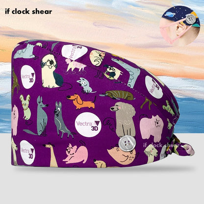 Printing Clinic Pharmacy Work Hat Dentistry Operating Room Doctor Scrubs Hats Adjustable Medical Nurse Accessories Surgical Caps