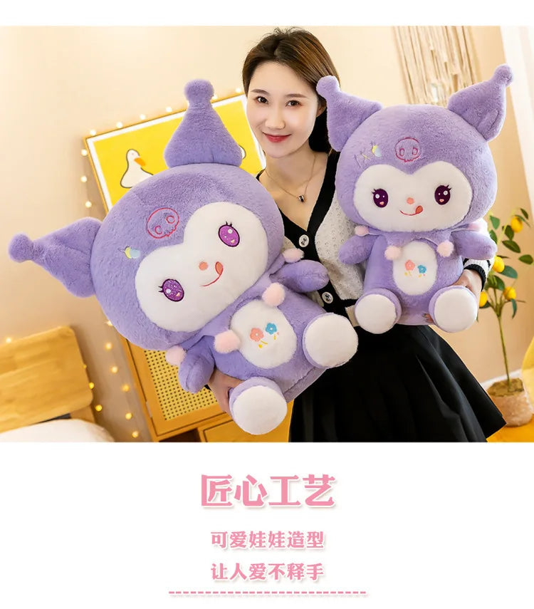 Big Size Dolls Kuromi Cartoon Anime Plush Stuffed Doll Room Decoration Peluche Pillow Kawaii Plushies Ornaments Gift