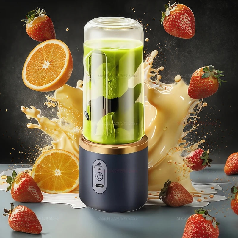 Portable Juicer Cup 6 Blade Blender Household Fruit Juicer Smoothie Mixer Machine USB Rechargeable Juice Extractor Kitchen Tool