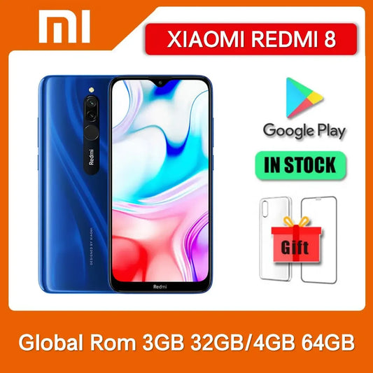 Original Xiaomi Redmi 8 4GB 64GB 4G Smartphone Dual SIM 6.22'' 12MP+2MP+8MP 4700 mAh Snapdragon 439 Octa-Core 4G LTE MobilePhone