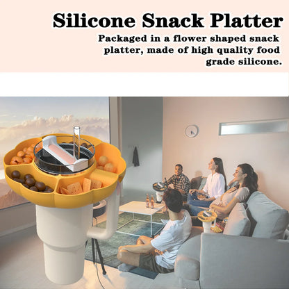 Reusable Silicone Snack Bowl for 40oz Stanley Cup Snack Plate Snack Box Cup Holder  Outdoor Activities Cup Accessories