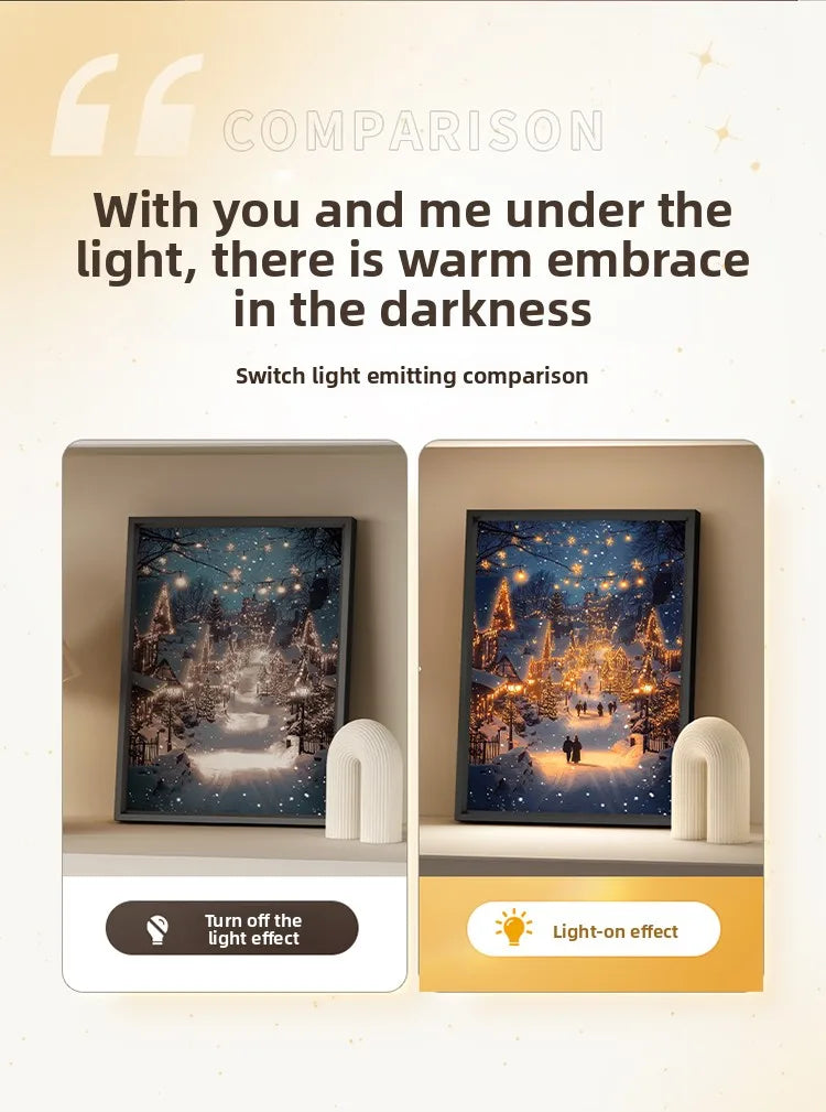 Creative Decorative Atmosphere Lamp Gift USB Powered LED Light Painting Night Light with Bluetooth Speaker Room Desk Ornaments