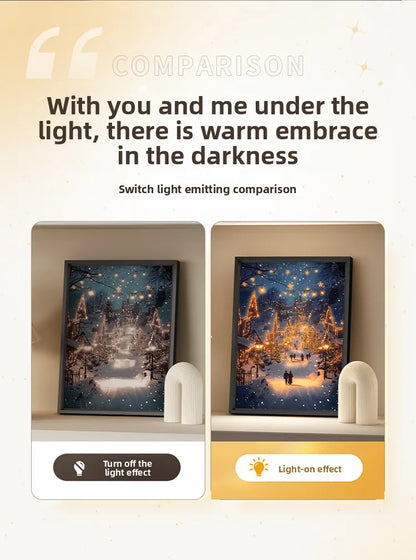 Creative Decorative Atmosphere Lamp Gift USB Powered LED Light Painting Night Light with Bluetooth Speaker Room Desk Ornaments