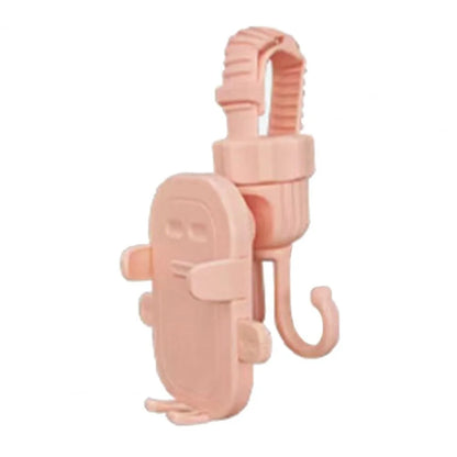 2 in 1 Baby Stroller Hooks Rotatable Creative Stroller Phone Holder Stable Detachable Bicycle Hanging Double Hook Universal