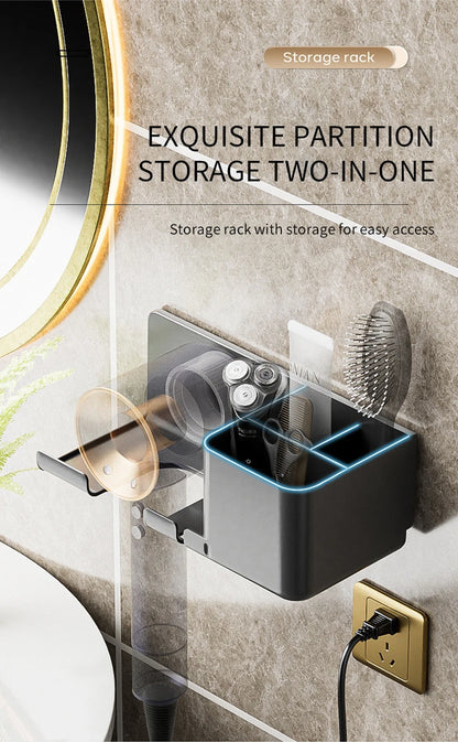 Bathroom Shelf Dryer Cradle Wall Shelves Hair Dryer Holder Shower Hairdryer Organizer Box Toilet Blower Holder Shelf Bathroom