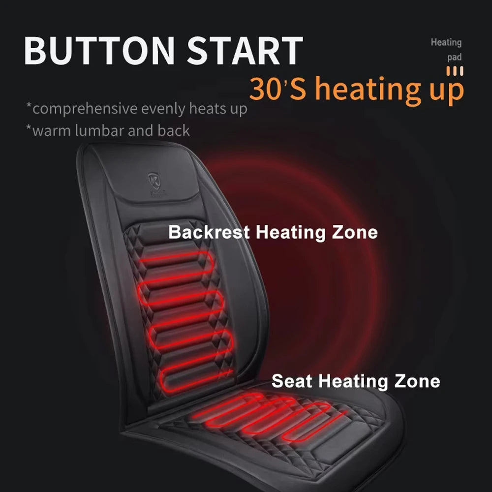 12-24v Heated Car Seat Cover 30' Fast Car Seat Heater Cloth/Flannel Heated Cars Seat Protector 25W Seat Heating Cover Car Seat