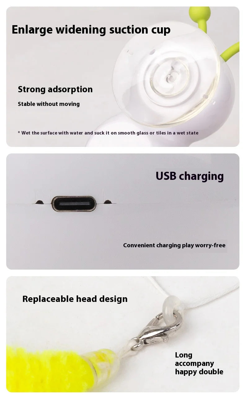 Intelligent interactive cat toy,Mobile activation wake-up, earthworm pole, toy with tail, automatic popping hole,Interactive