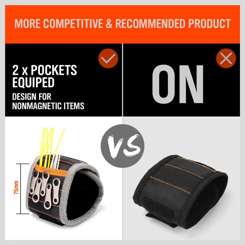 Magnetic Wristband with Strong Magnets Holds Screws Nails Drill Bit Organizer Storage Belt Tool Storage Wrist