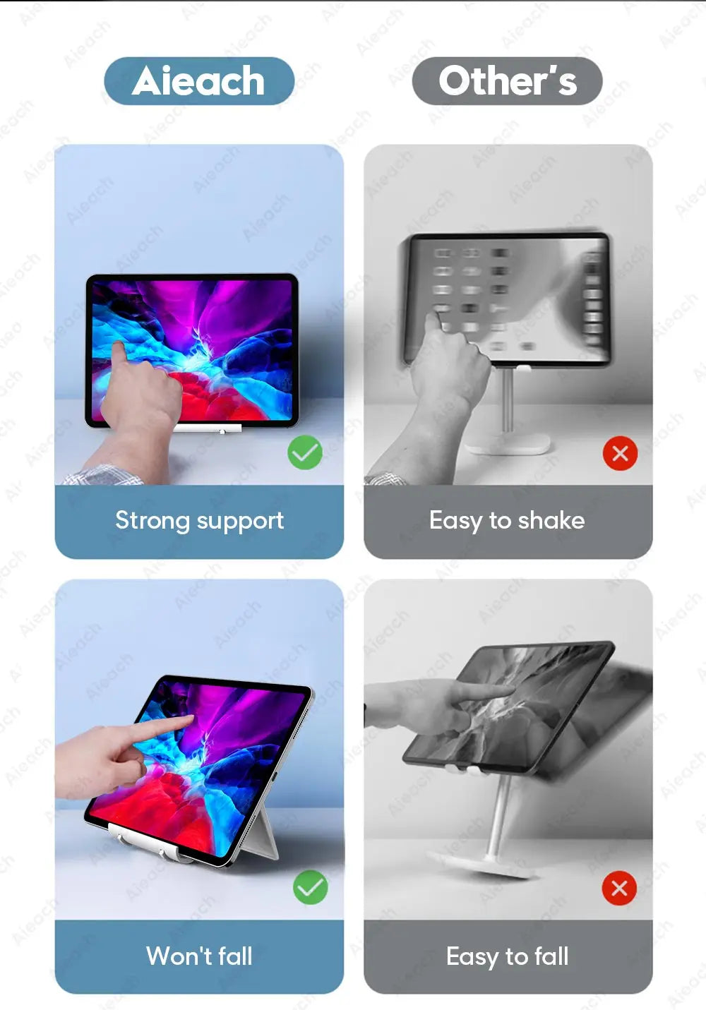 AIEACH Tablet Phone Stand iPad Stand For iPad Pro iPhone Xiaomi Adjustable Desktop Tablet Support Phone Holder Tablet Stand