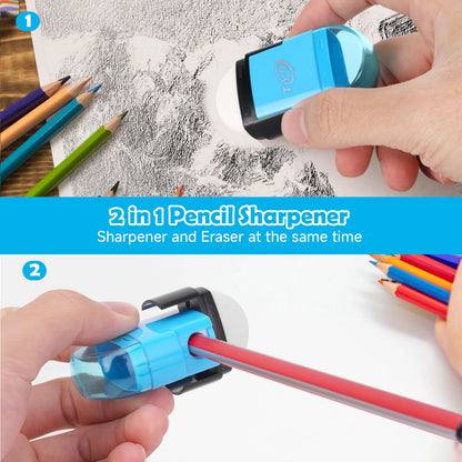 Pencil Sharpener With Eraser  Dual-Purpose Student supplies Cute Stationery Back to School