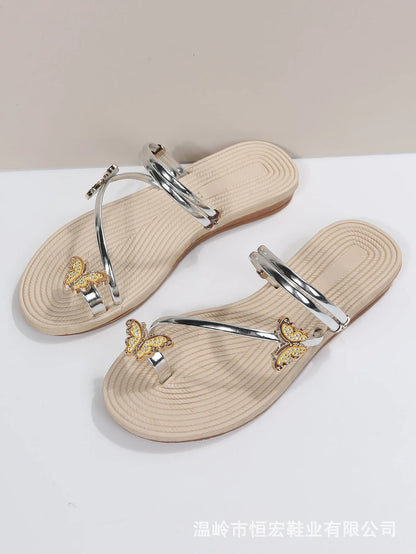 2023 New Butterfly Toe Sandals, Beach Sandals, Occidental Slippers, Chinese Feminis  Wedding Shoes Bride  Womens Shoes